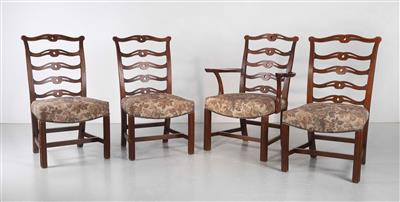 Drei Stühle und ein Armlehnsessel, in der Art von Adolf Loos, erstes Drittel des 20. Jahrhunderts - Kleinode des Jugendstils und angewandte Kunst des 20. Jahrhunderts