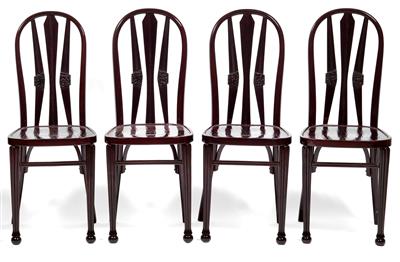 Vier Art Deco-Stühle, - Antiquitäten