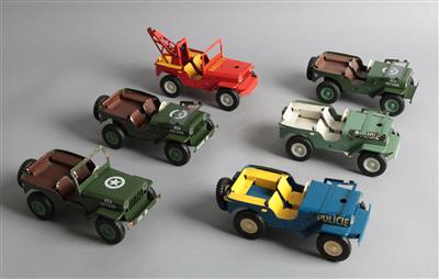 10 Stk. Jeeps aus Blech - Spielzeug