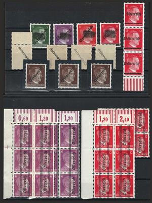 **/* - Partie vorwiegend Grazer Aushilfsmarken 1945, - Briefmarken und Ansichtskarten