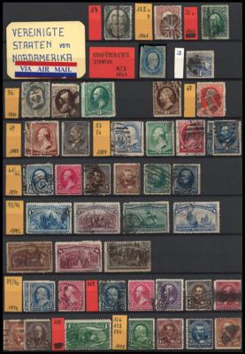 .gestempelt - USA - Kanada (ab 1952) etc. - Partie meist gestempelte Dubl., - Briefmarken und Ansichtskarten