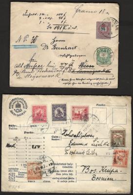 Poststück - Ungarn - Kl. Partie Wertbriefe aus 1888/1918, - Briefmarken und Ansichtskarten