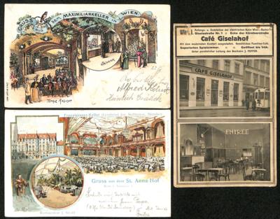 Poststück - Partie AK Wien ab ca. 1897u.a. mit div. Gasthäusern, - Briefmarken und Ansichtskarten